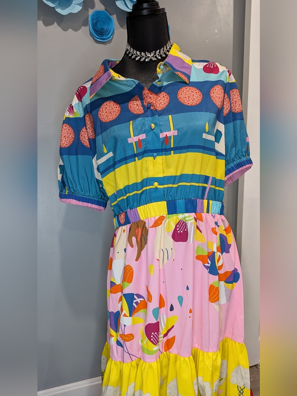 L'atiste Multi Abstract Print Maxi Dress (No Belt) - Picture 2 of 5